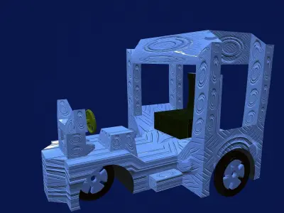 3d Model Chariot low-poly ice throne in minecraft Low-poly 3D model