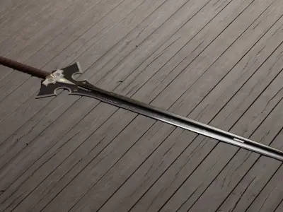 Slavic elemental sword Low-poly 3D model