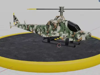 helicopter military  Low-poly 3D model