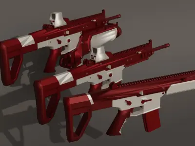 Low-poly military rifles guns 35 986 tris Low-poly 3D model