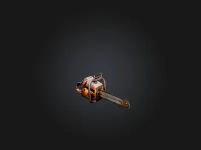 Rusty Chainsaw Low-poly 3D model