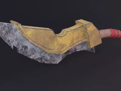 Knife Game Ready Low - Poly 3d Model Low-poly 3D model