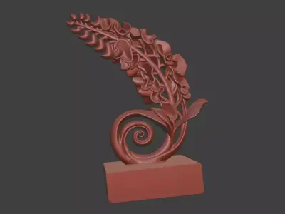 Wisteria flower sculpture design art display piece with STL 3D print model