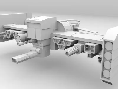 Space ship Low-poly 3D model 6