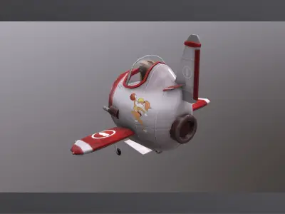 Aircraft airplane Low-poly 3D model