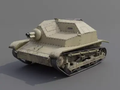  TKS tankette 37mm Low-poly 3D model