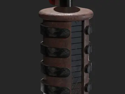 Bomb Game Ready - Low Poly 3d Model metal bottle Low-poly 3D model