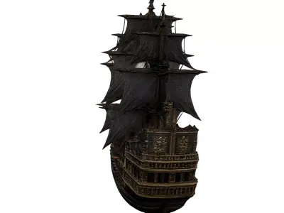 Pirate Ship Realistic Wooden Galleon 3D model purchase