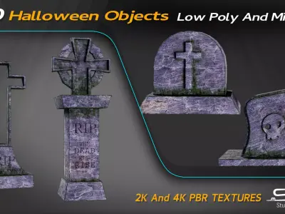 Halloween Bundle Low-poly 3D model