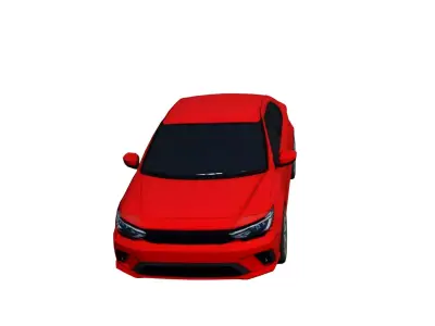 Low Poly Generic Sedan Car Vehicle Model PBR Texture Low-poly 3D model