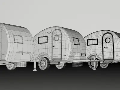 Small Caravan Trailer Low-poly 3D model