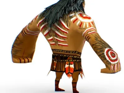 Low Poly Cartoon Creature Villager Storyteller Low-poly 3D model