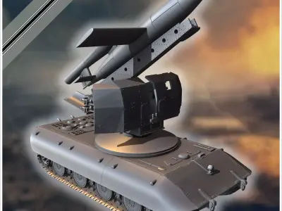E-100 mit Raketenwerfer V-1 Rakete Entwicklung rocket artillery 3D print model