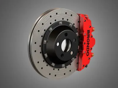 Brake Disk and Caliper 3D model purchase