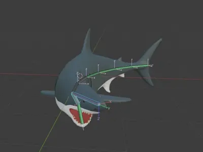 Semi-Realistic Great White Shark Low-poly 3D model