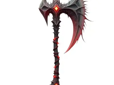 Red Dragon Wing Scythe 3D Model Low-poly 3D model