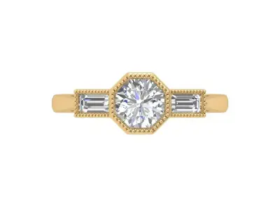 3 stone soliter  Ring 3D print model