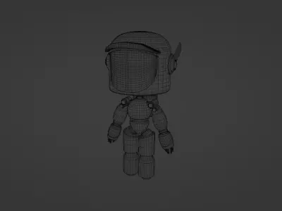 SCI-FI red robot model from Love death and Robots Low-poly 3D model