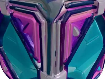 Futuristic Data Crystal Hologram 3D model