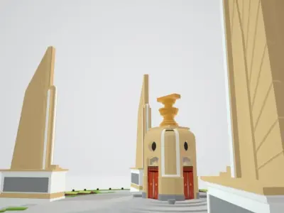 Democracy Monument Model Low-poly 3D model purchase