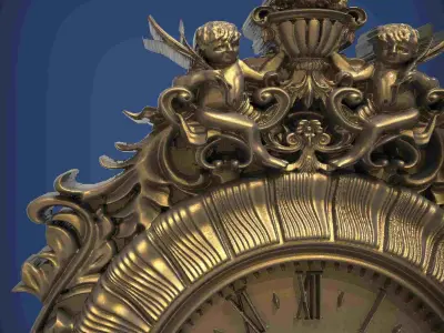 Carved clock for 3D printing and CNC 3D print model 13