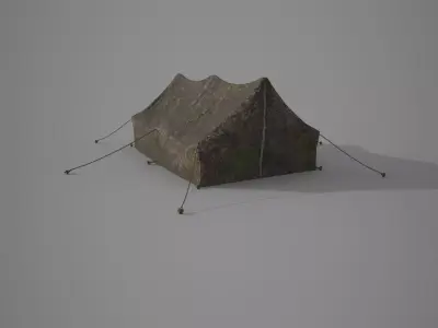 Camp tent Low-poly 3D model