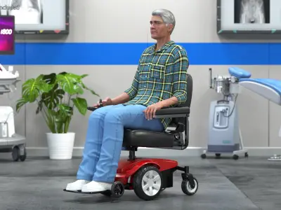  Elderly Man with Jazzy Select Wheelchair 