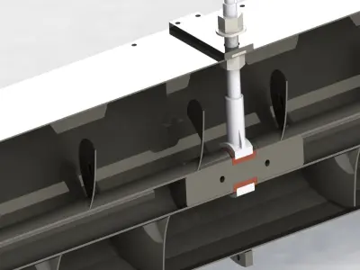18 meters 300mm HANGER BED U TYPE SCREW CONVEYOR AND MOTORS 3D model