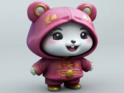 Kawaii Club Cute Mouse  3D model
