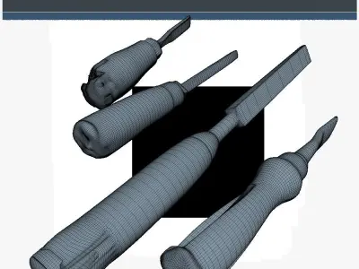 Chisels Low Poly SM Low-poly 3D model