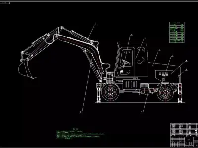 WYL5 hydraulic tire excavator 3D model