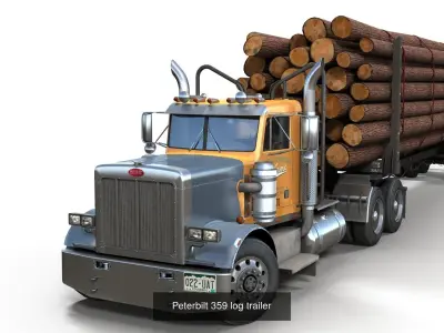 Peterbilt semitruck 3D Model Pack