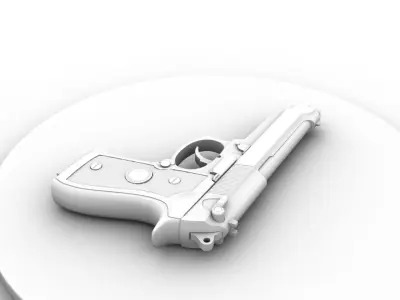 Pistol gun 3D model shop