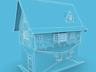 Medieval Building 47 Townhouse Low-poly 3D model