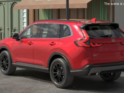 2025 Honda CR-V Red Rigged for Cinema 4D 3D model