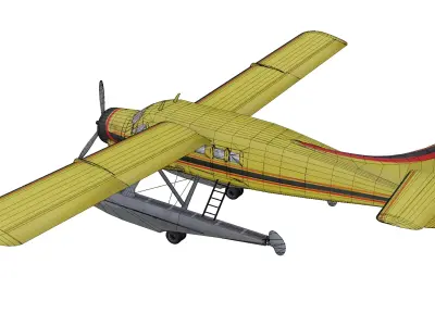 de Havilland Canada DHC-3 Otter Amphibian Low-poly 3D model