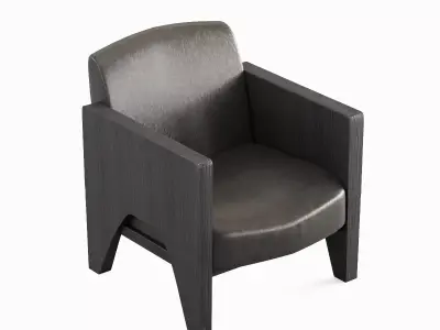 Modern Leather Armchair 02 3D model