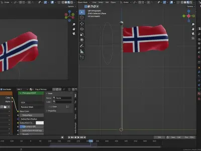 Animated Norway Flags 3D model