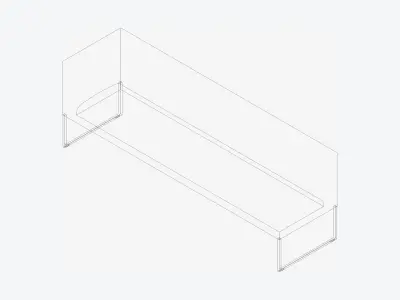 Furniture - Bench - Contemporary - Line - Type 6 Low-poly 3D model