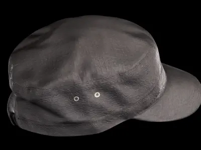 Black  fidel cap 10 Low-poly 3D model