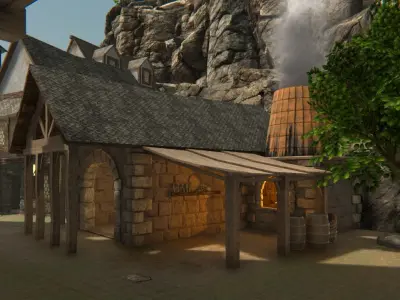 Medieval Forge Game Ready Low-poly 3D model