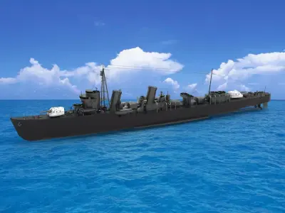 Japanese destroyer Uranami 3D model