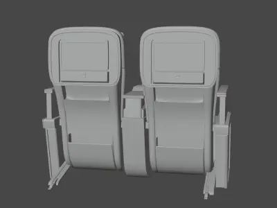 Premium Economy Plane Seat  3D model