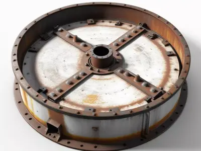 Rusty Heavy Duty Industrial Base 3D model