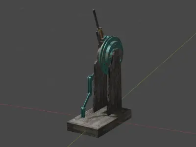 Steering statue with rope 3D model