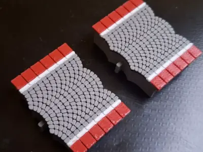 Double Edge Platform curved modules 1-87 FDM color 3D print model