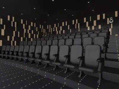 Modern Cinema Hall 06 Low-poly 3D model