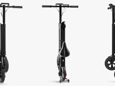  Folded Electric Bike Black 