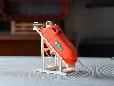 Type A lifeboat with stand 3D print model