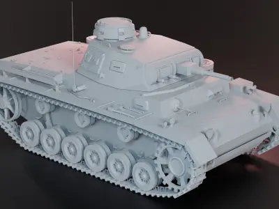 PzKpfw III - Panzer 3 Ausf E Print Ready 3D model 3D print model